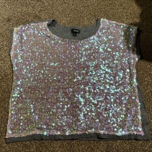 a.n.a Iridescent Sequin Gray Sweater